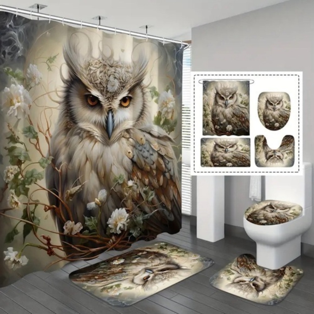 4pc Owl Bathroom Set NWT